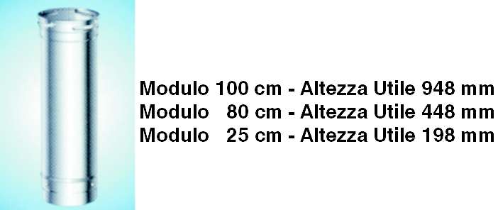TUBO UNICO INOX  1 m  100