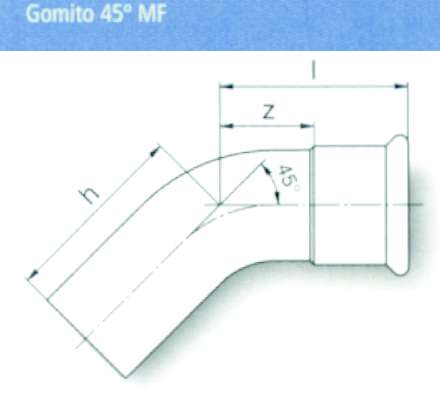 CURVA 45 FERRO MF 18