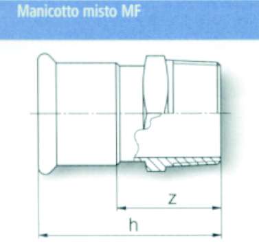 MANIC.FER.MISTO 22 x 3/4 M