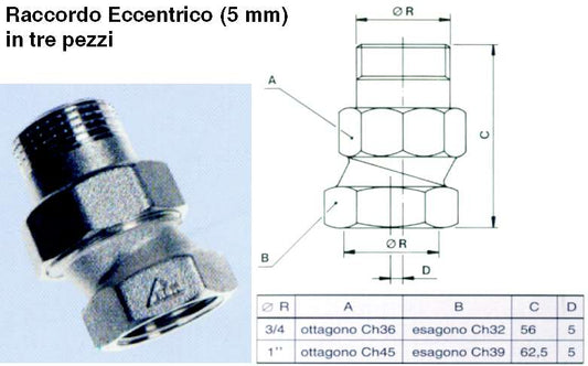 RACC. ECCENTRICO 3PZ 3/4